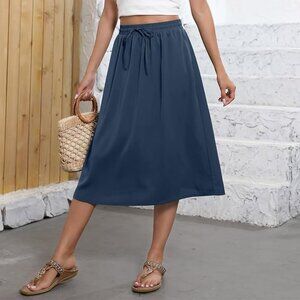 NWOT LARGE blue boho flowy skirt, summer wardrobe staple